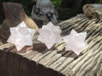 Hand Made Gemmy Rose Quartz Merkabahs x 3 From Madagascar
