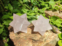 Hand Made Gemmy Rose Quartz Merkabahs x 3 From Madagascar