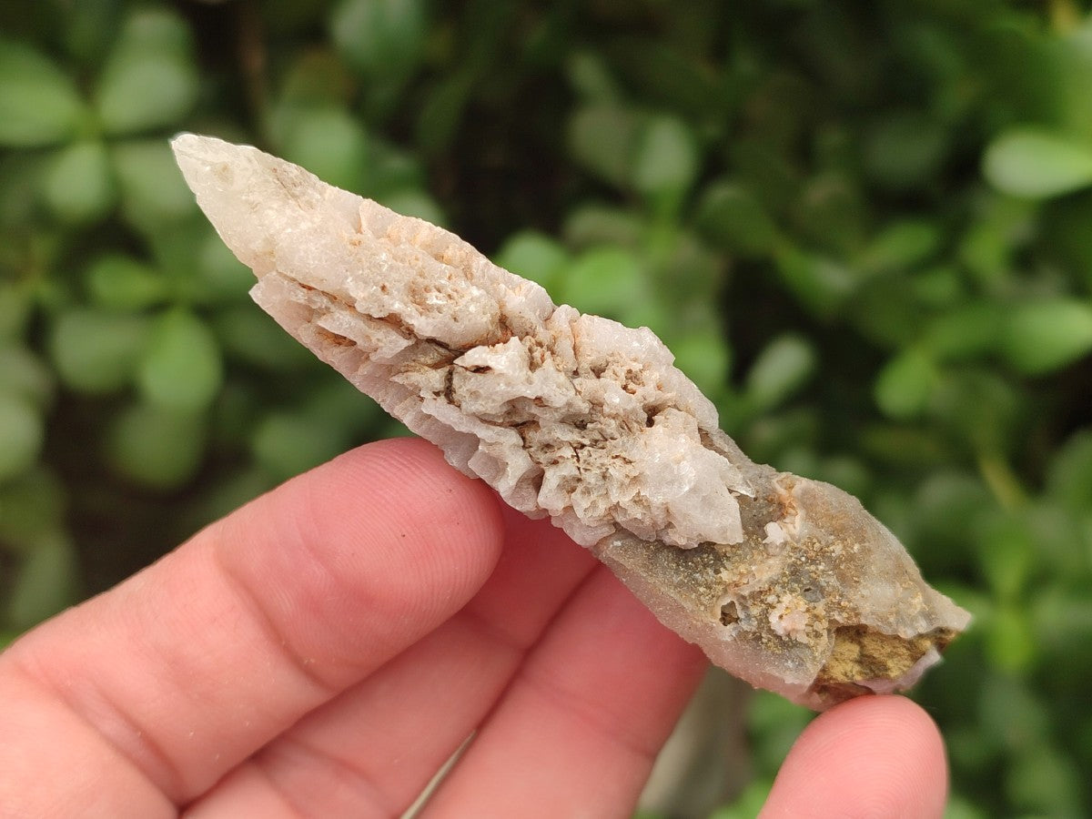 Natural Drusy Quartz Coated Spearhead Calcite Crystals x 35 From Albert's Mountain, Lesotho