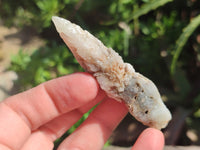 Natural Drusy Quartz Coated Spearhead Calcite Crystals x 35 From Albert's Mountain, Lesotho