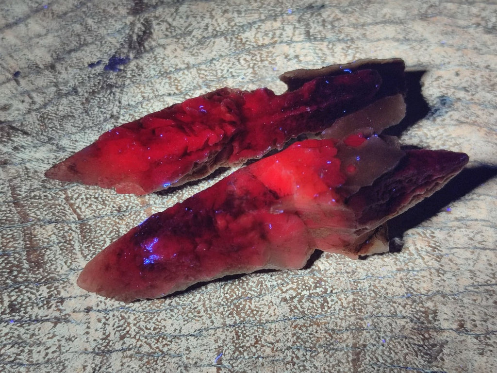 Natural Drusy Quartz Coated Spearhead Calcite Crystals x 35 From Albert's Mountain, Lesotho