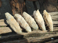 Natural Drusy Quartz Coated Spearhead Calcite Crystals x 35 From Albert's Mountain, Lesotho