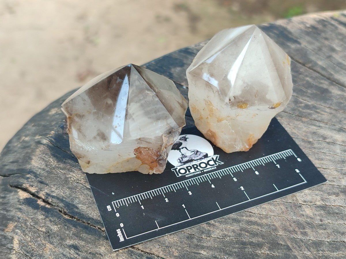 Polished Smokey Quartz Crystal Terminations x 13 From Madagascar