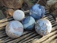 Polished Shashe River Agate Spheres x 5 From Shashe River, Zimbabwe