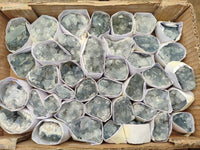 Natural Blue Mini Celestite Crystal Cluster Specimens x 40 From Sakoany, Madagascar