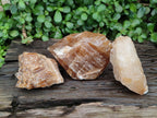 Natural Honey Aragonite Specimens x 3 From Namibia