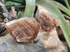 Natural Honey Aragonite Specimens x 3 From Namibia