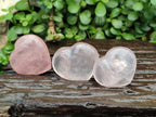 Polished Gemmy Rose Quartz Hearts x 8 From Madagascar