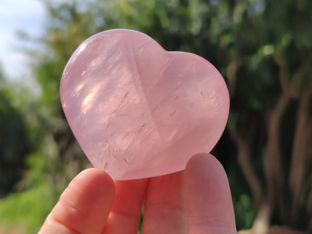 Polished Gemmy Rose Quartz Hearts x 8 From Madagascar