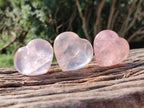 Polished Gemmy Rose Quartz Hearts x 8 From Madagascar
