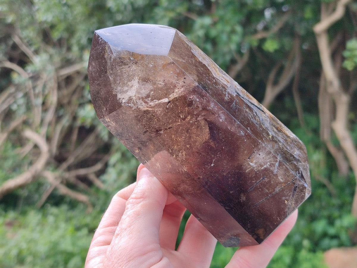 Polished Dark Smokey Marion Quartz Crystals x 2 From Madagascar