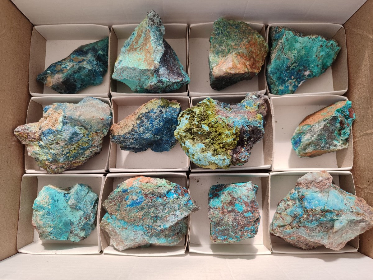 Natural Rough Shattuckite Specimens x 12 From Kaokoveld, Namibia