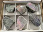 Polished Rare Purple Sunset Labradorite Standing Free Forms x 6 From Madagascar