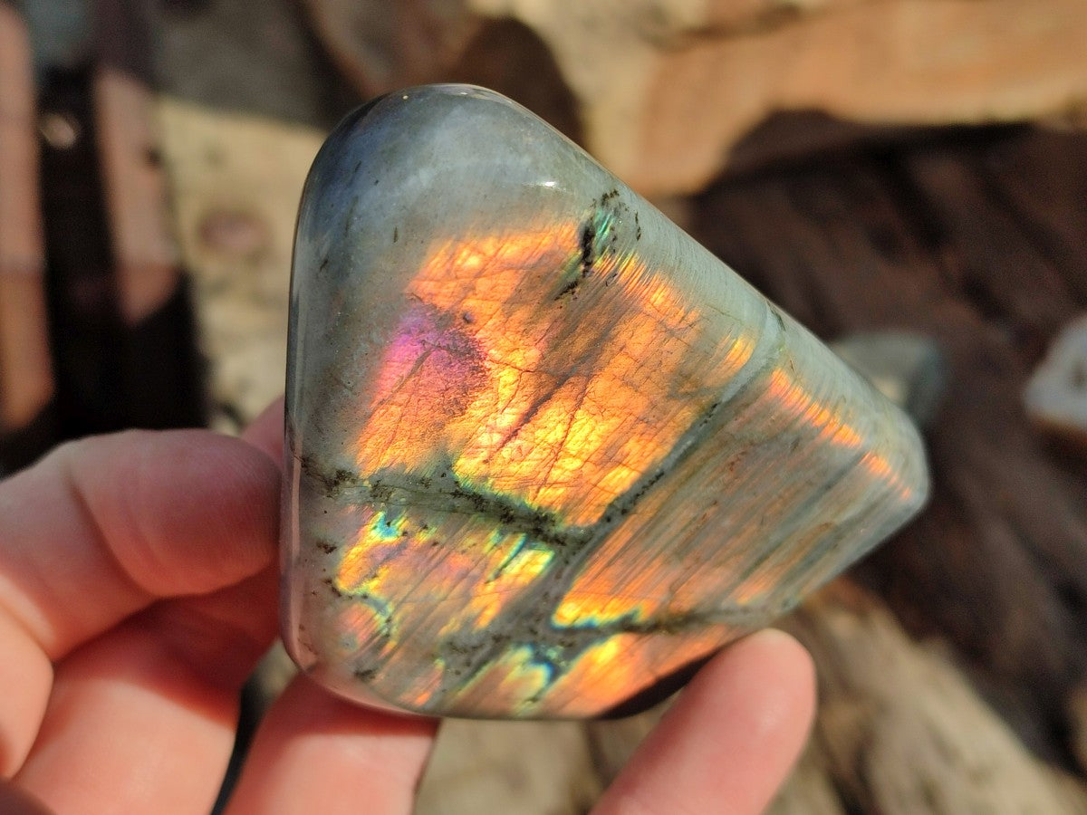 Polished Rare Purple Sunset Labradorite Standing Free Forms x 6 From Madagascar