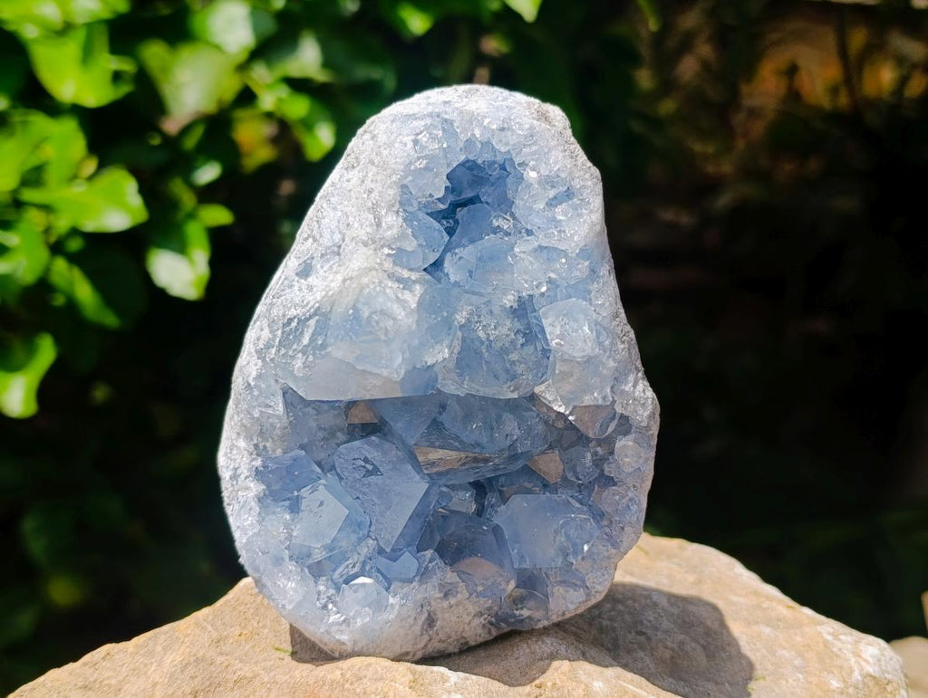 Natural Blue Celestite Geode Specimens x 2 From Sakoany, Madagascar