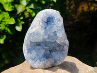 Natural Blue Celestite Geode Specimens x 2 From Sakoany, Madagascar