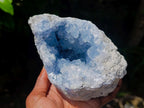 Natural Blue Celestite Geode Specimens x 2 From Sakoany, Madagascar