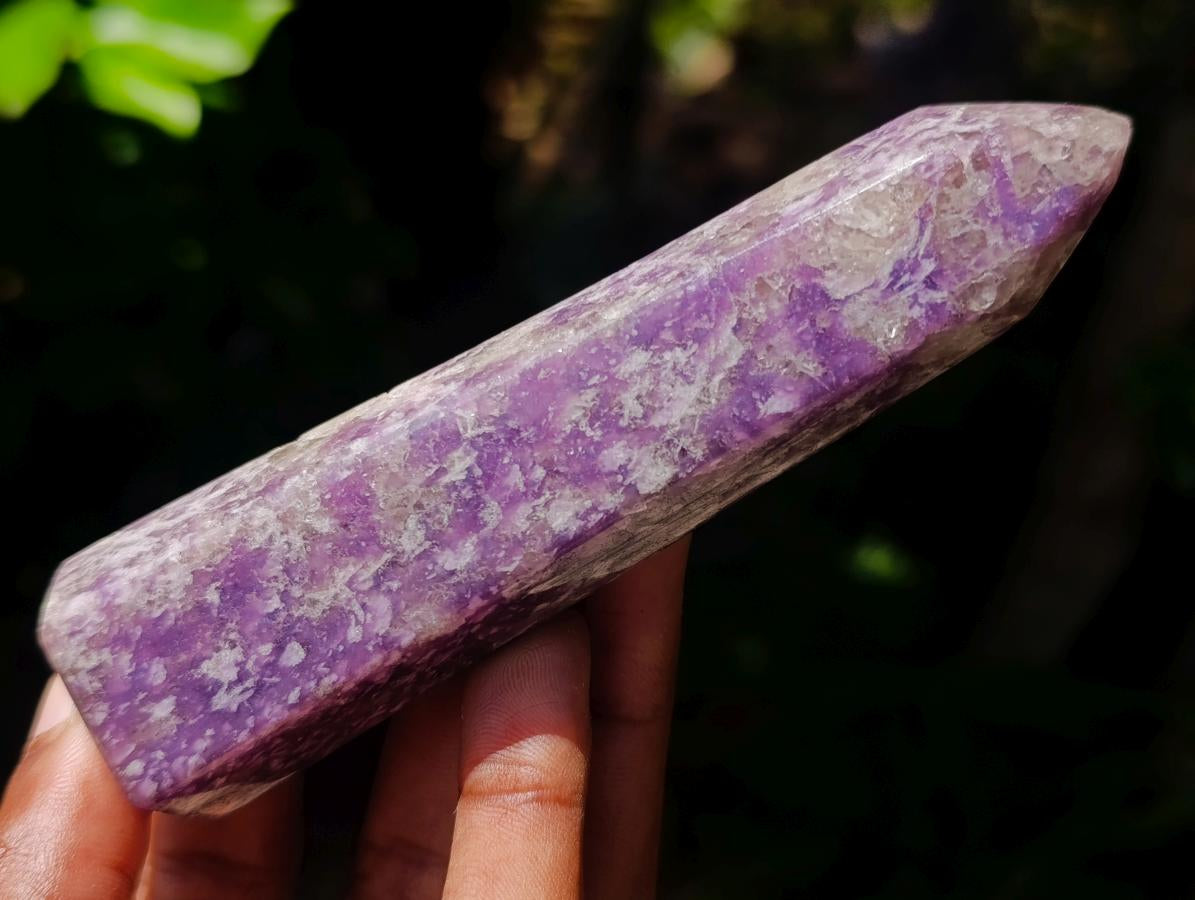 Polished Lepidolite With Pink Rubellite Tourmaline Crystals x 3 From Ambatondrazaka, Madagascar