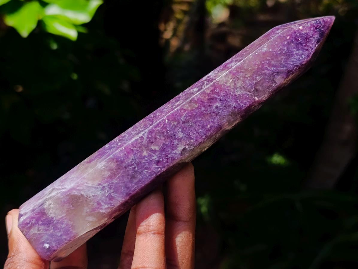 Polished Lepidolite With Pink Rubellite Tourmaline Crystals x 3 From Ambatondrazaka, Madagascar