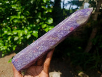 Polished Lepidolite With Pink Rubellite Tourmaline Crystals x 3 From Ambatondrazaka, Madagascar