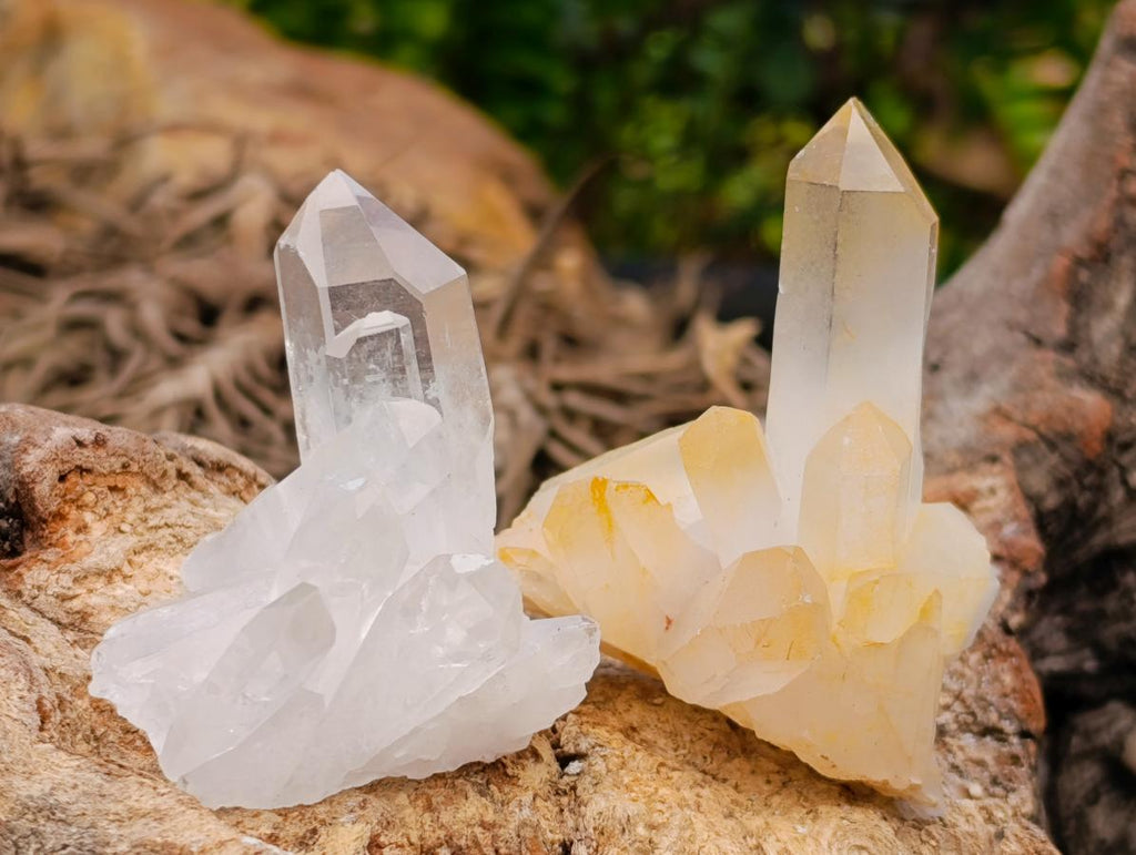 Natural Clear Quartz Clusters x 35 From Madagascar