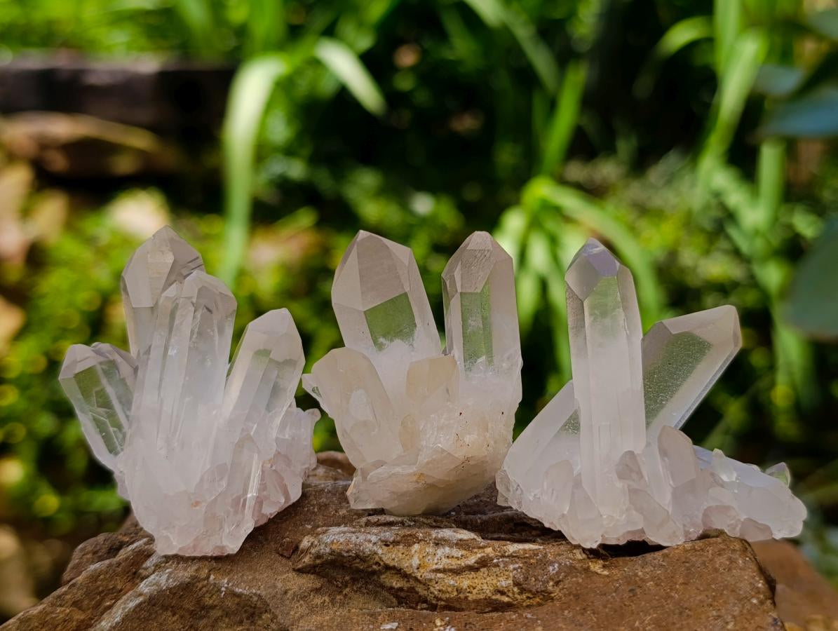 Natural Clear Quartz Clusters x 35 From Madagascar