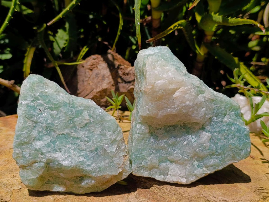 Natural Cobbed Aquamarine Specimens x 4 From Northern Cape, South Africa