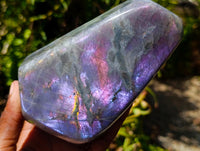 Polished Rare Purple Sunset Labradorite Standing Free Forms x 2 From Madagascar