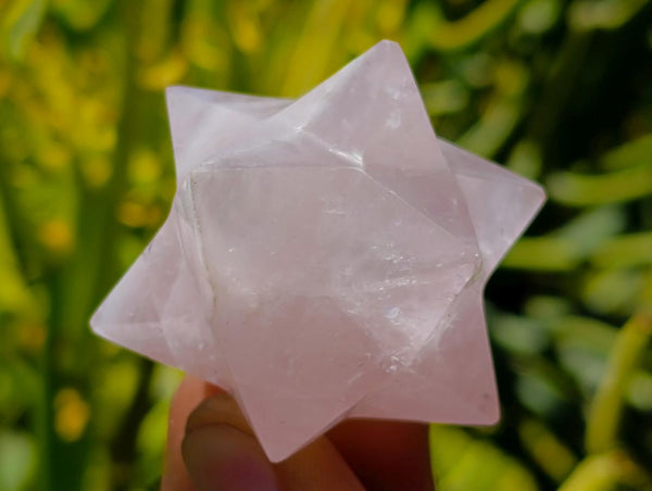 Hand Made Gemmy Rose Quartz Merkabahs x 4 From Madagascar