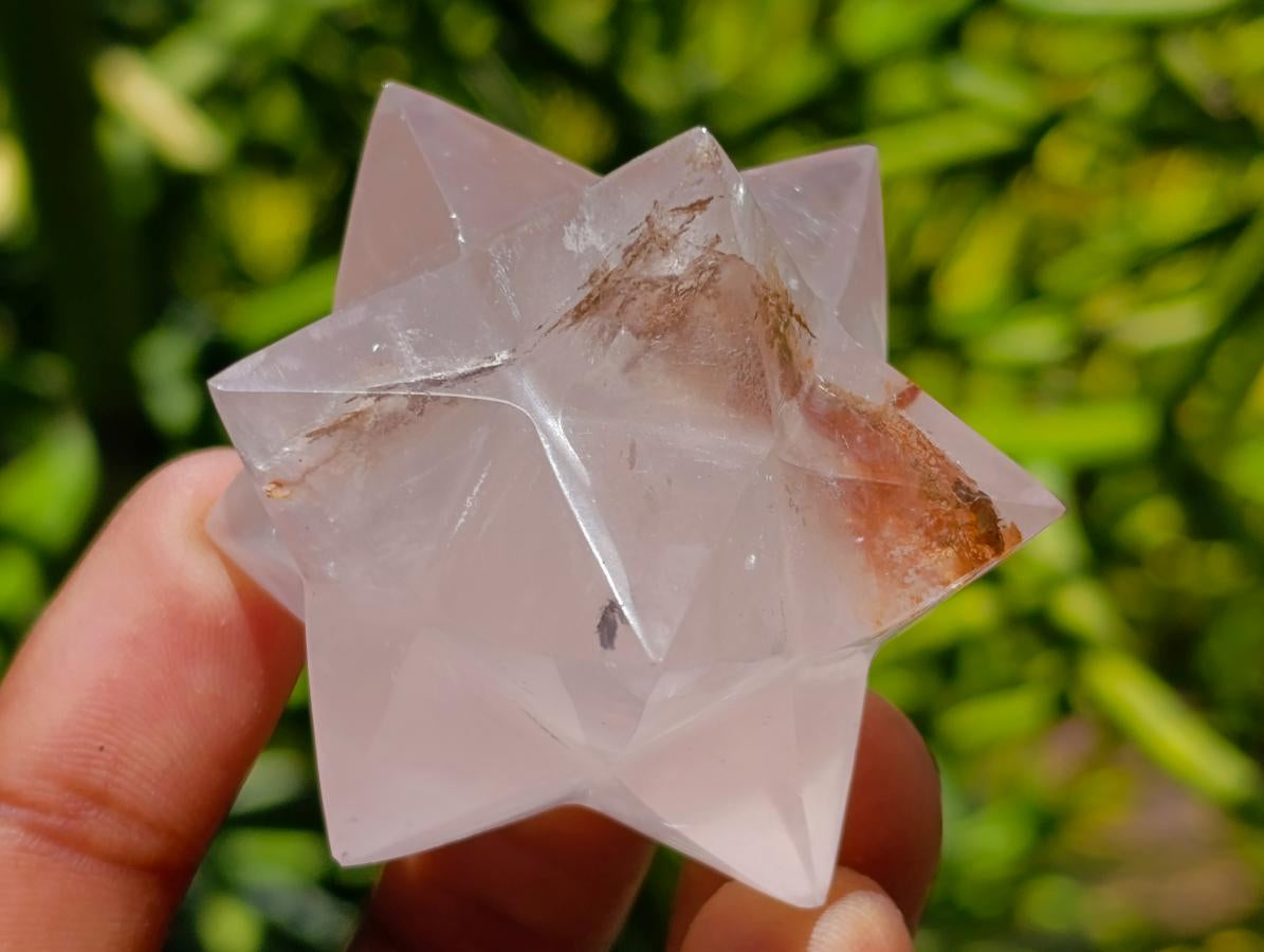 Hand Made Gemmy Rose Quartz Merkabahs x 4 From Madagascar