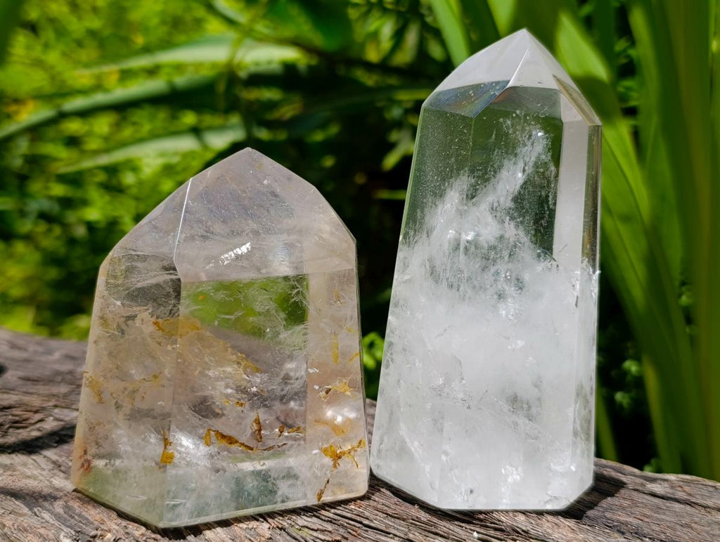 Polished Clear Quartz Crystals x 3 From Madagascar