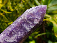 Polished Lepidolite with Pink Rubellite Tourmaline Crystal Towers x 2 From Ambatondrazaka, Madagascar