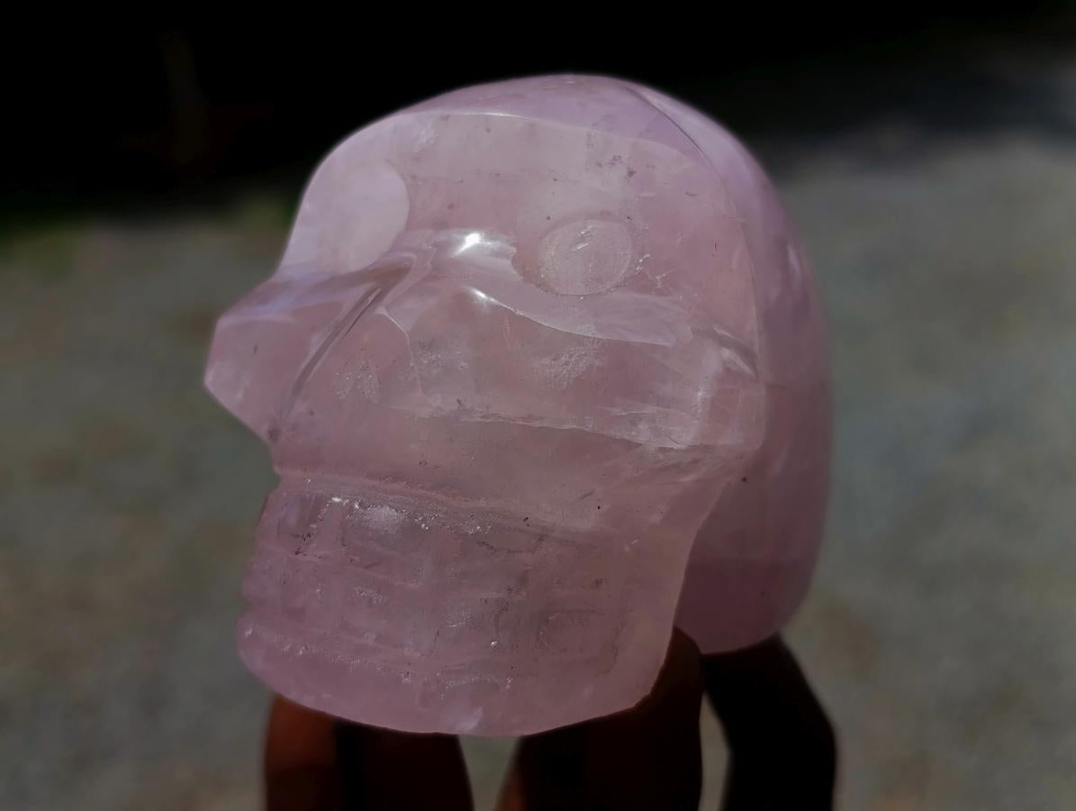 Hand Made Gemmy Rose Quartz Skulls x 4 From Madagascar