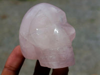 Hand Made Gemmy Rose Quartz Skulls x 4 From Madagascar