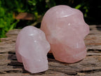 Hand Made Gemmy Rose Quartz Skulls x 4 From Madagascar