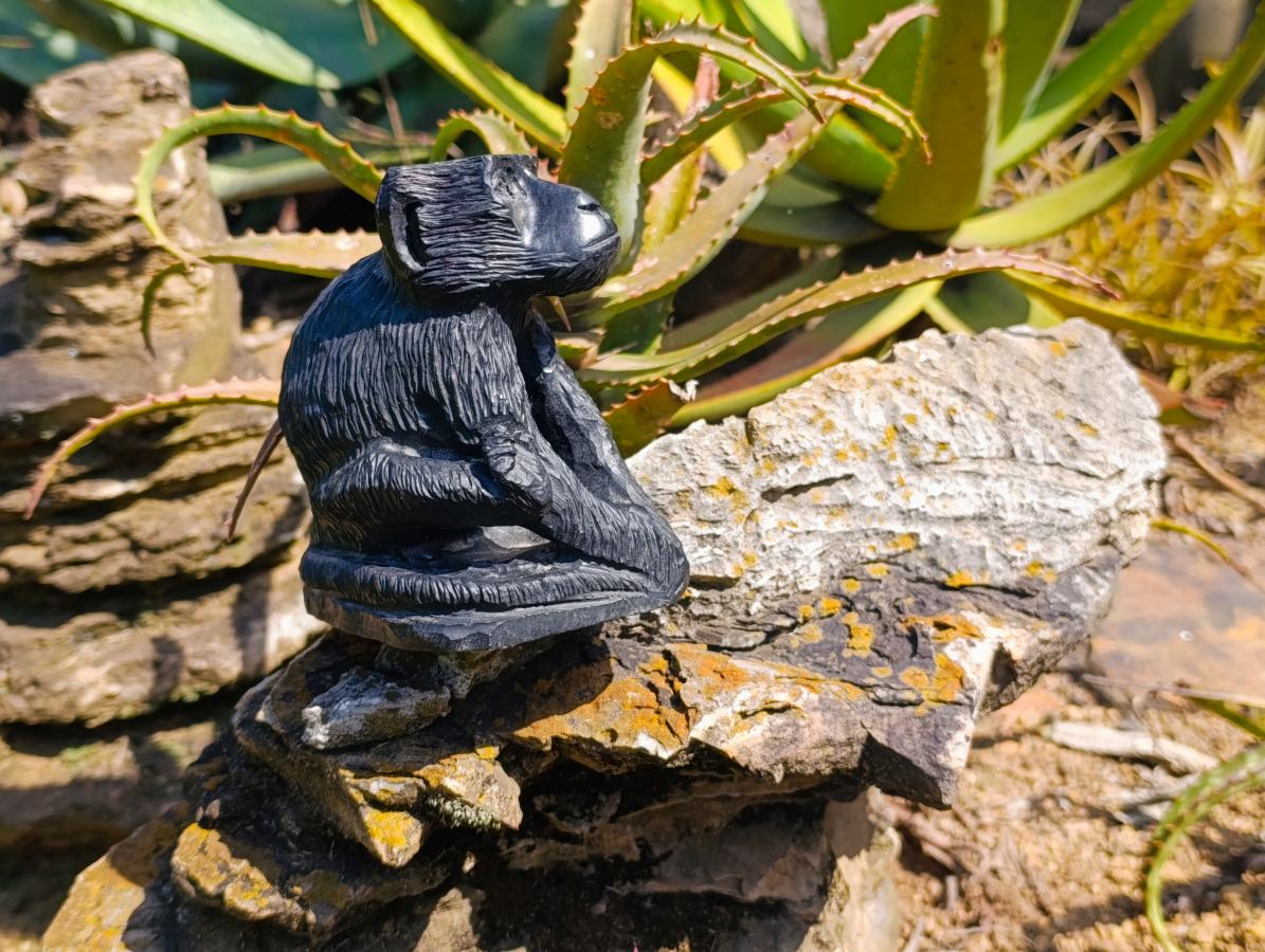 Hand Made Baboon Soapstone Carving x 1 From Zimbabwe