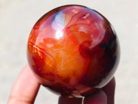 Polished Carnelian Agate Gemstone Spheres x 6 From Madagascar