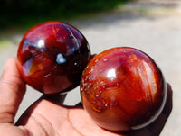 Polished Carnelian Agate Gemstone Spheres x 6 From Madagascar