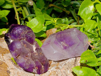 Polished Window Amethyst Crystals x 6 From Akansobe, Madagascar