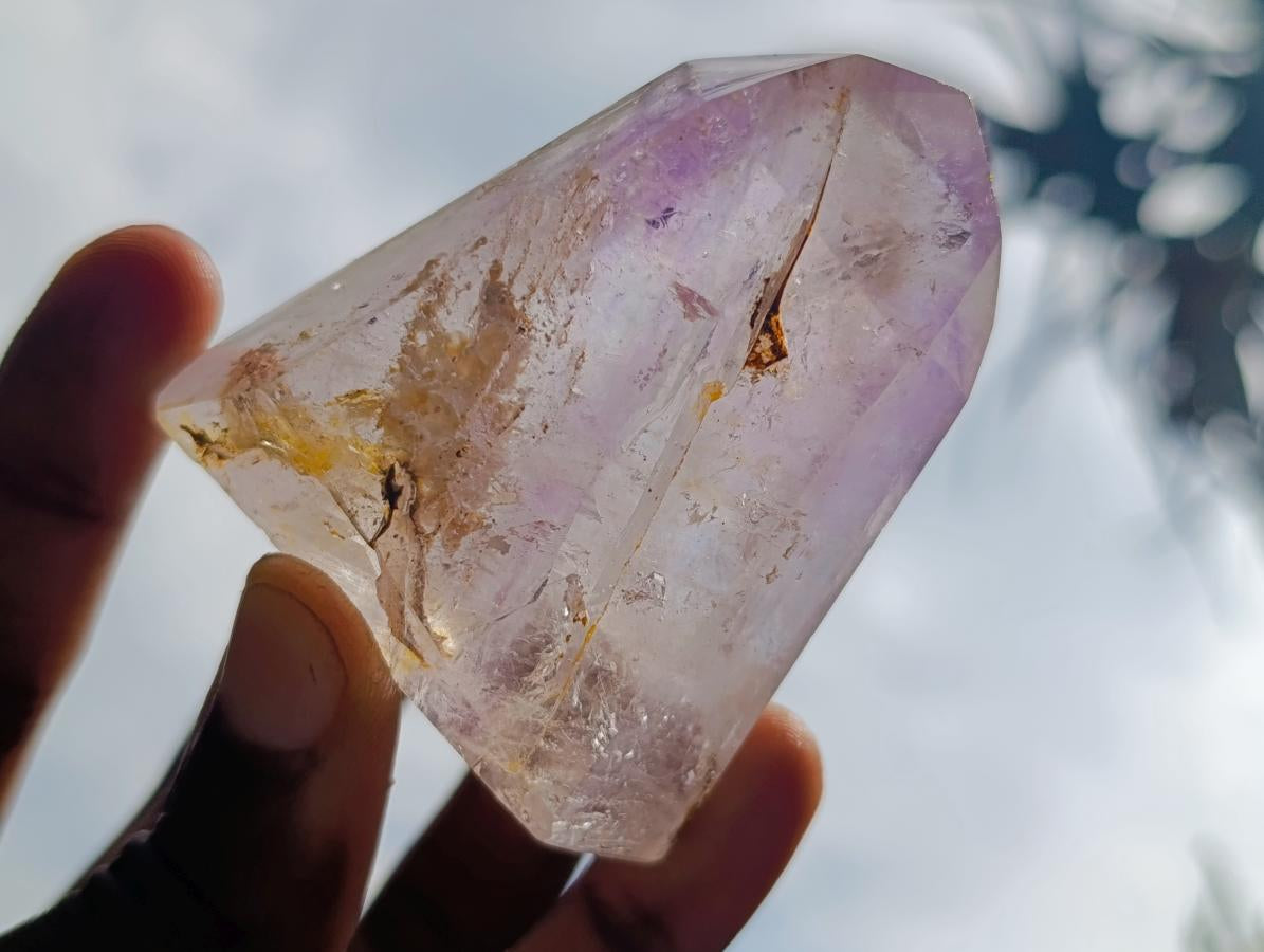 Polished Window Amethyst Crystals x 6 From Akansobe, Madagascar