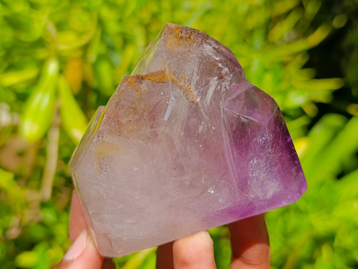 Polished Window Amethyst Crystals x 6 From Akansobe, Madagascar