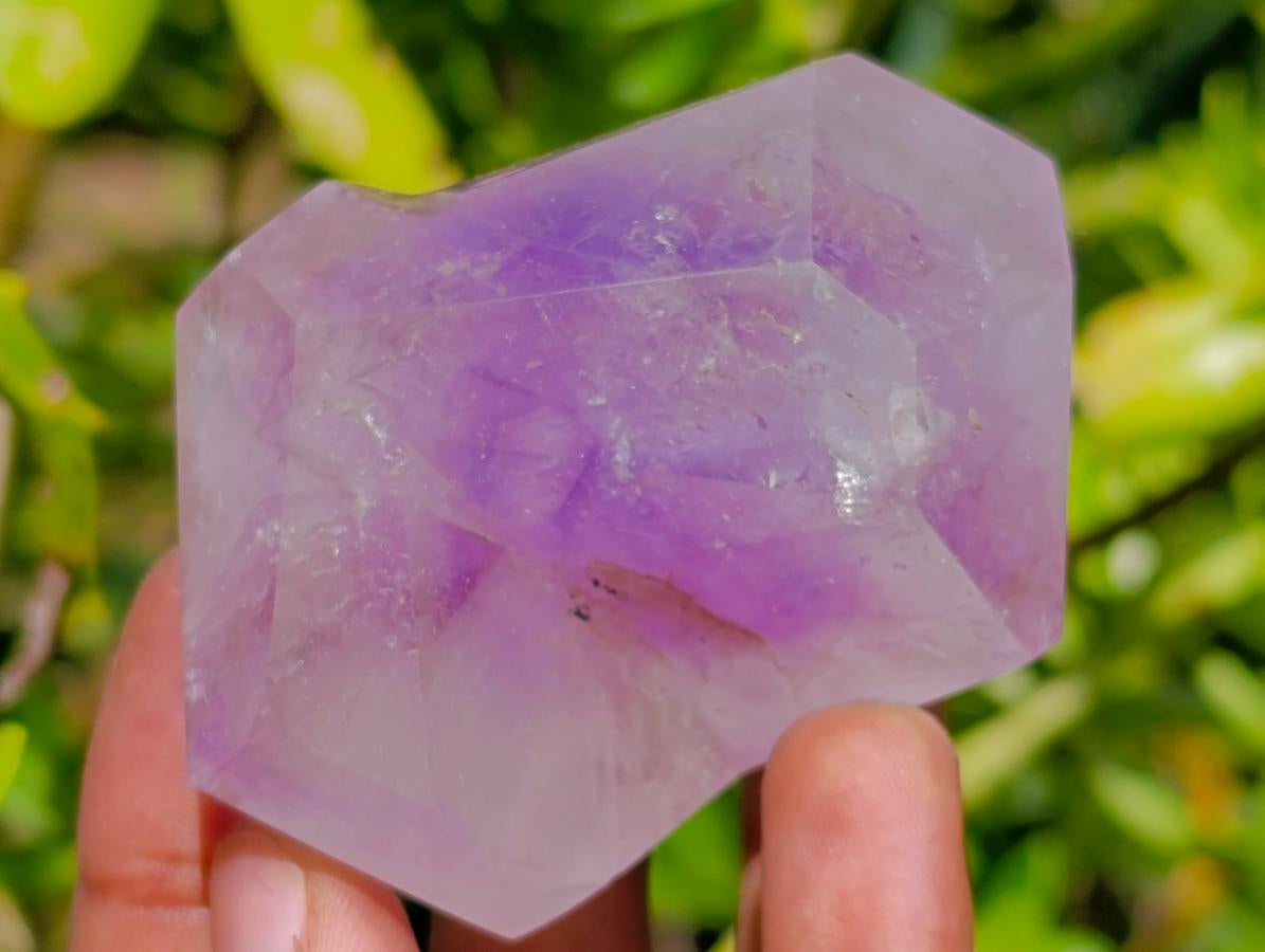 Polished Window Amethyst Crystals x 6 From Akansobe, Madagascar