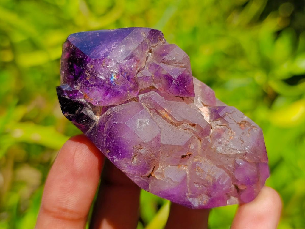 Polished Window Amethyst Crystals x 6 From Akansobe, Madagascar