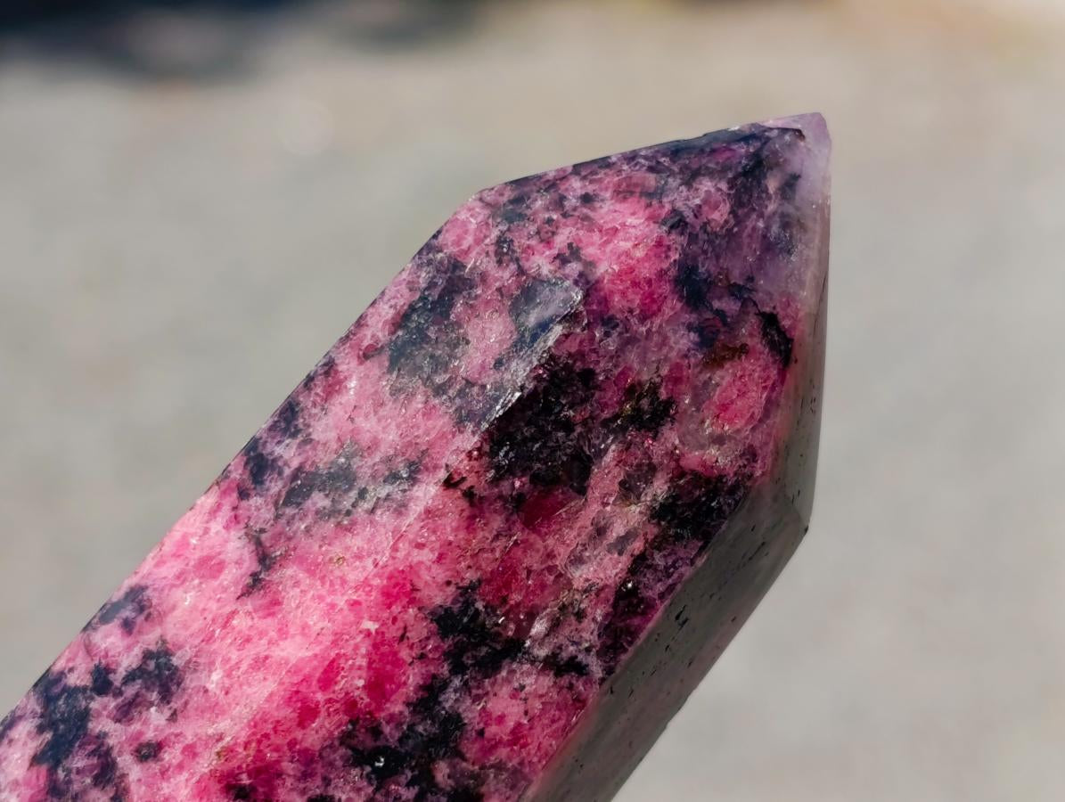 Polished Rhodonite Gemstone Crystals x 6 From Ambindavato, Madagascar