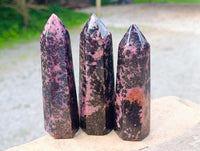Polished Rhodonite Gemstone Crystals x 6 From Ambindavato, Madagascar