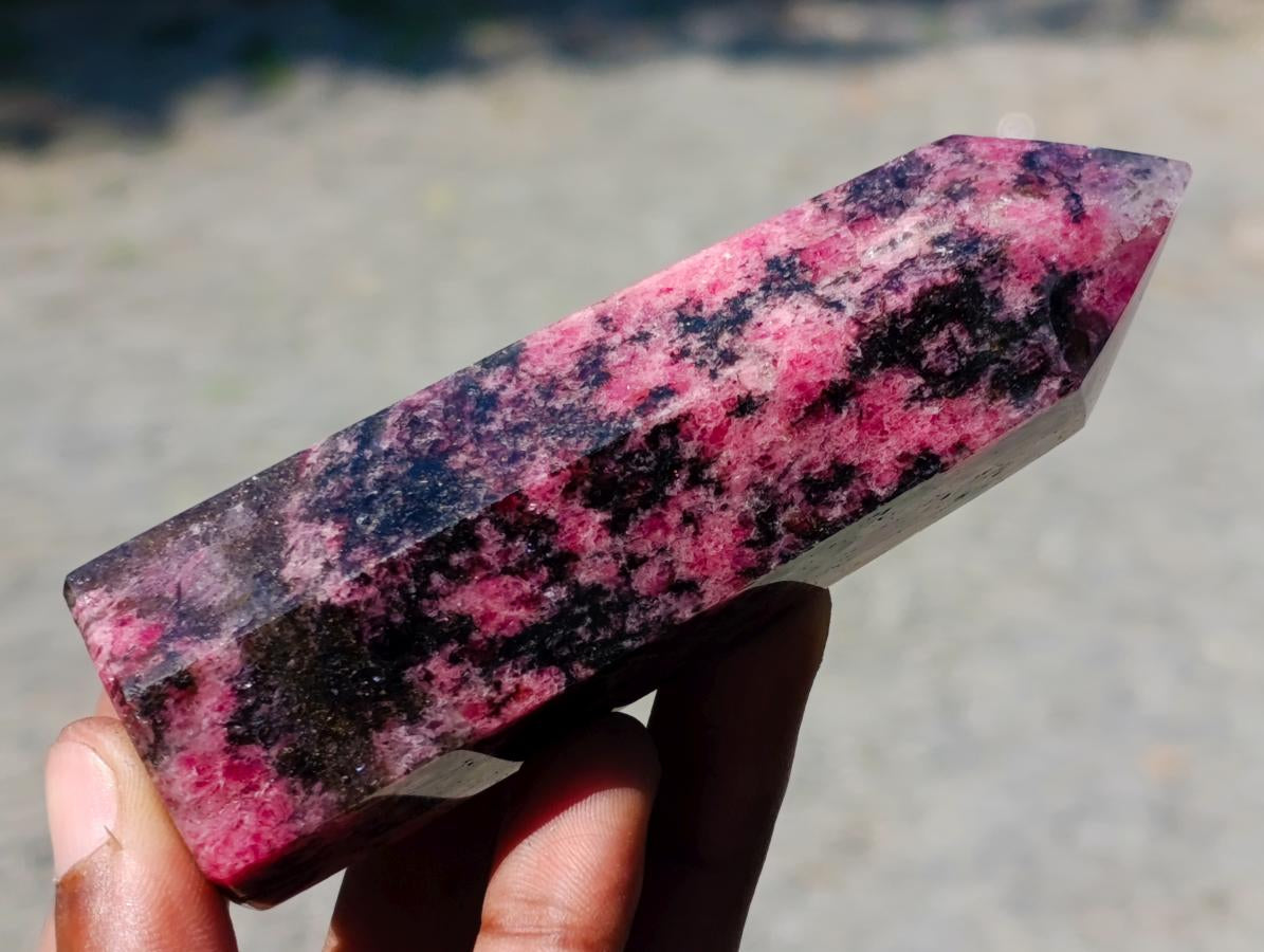 Polished Rhodonite Gemstone Crystals x 6 From Ambindavato, Madagascar