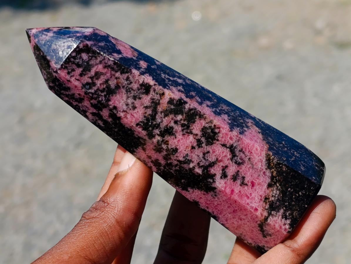 Polished Rhodonite Gemstone Crystals x 6 From Ambindavato, Madagascar