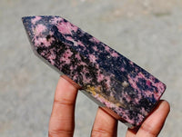 Polished Rhodonite Gemstone Crystals x 6 From Ambindavato, Madagascar