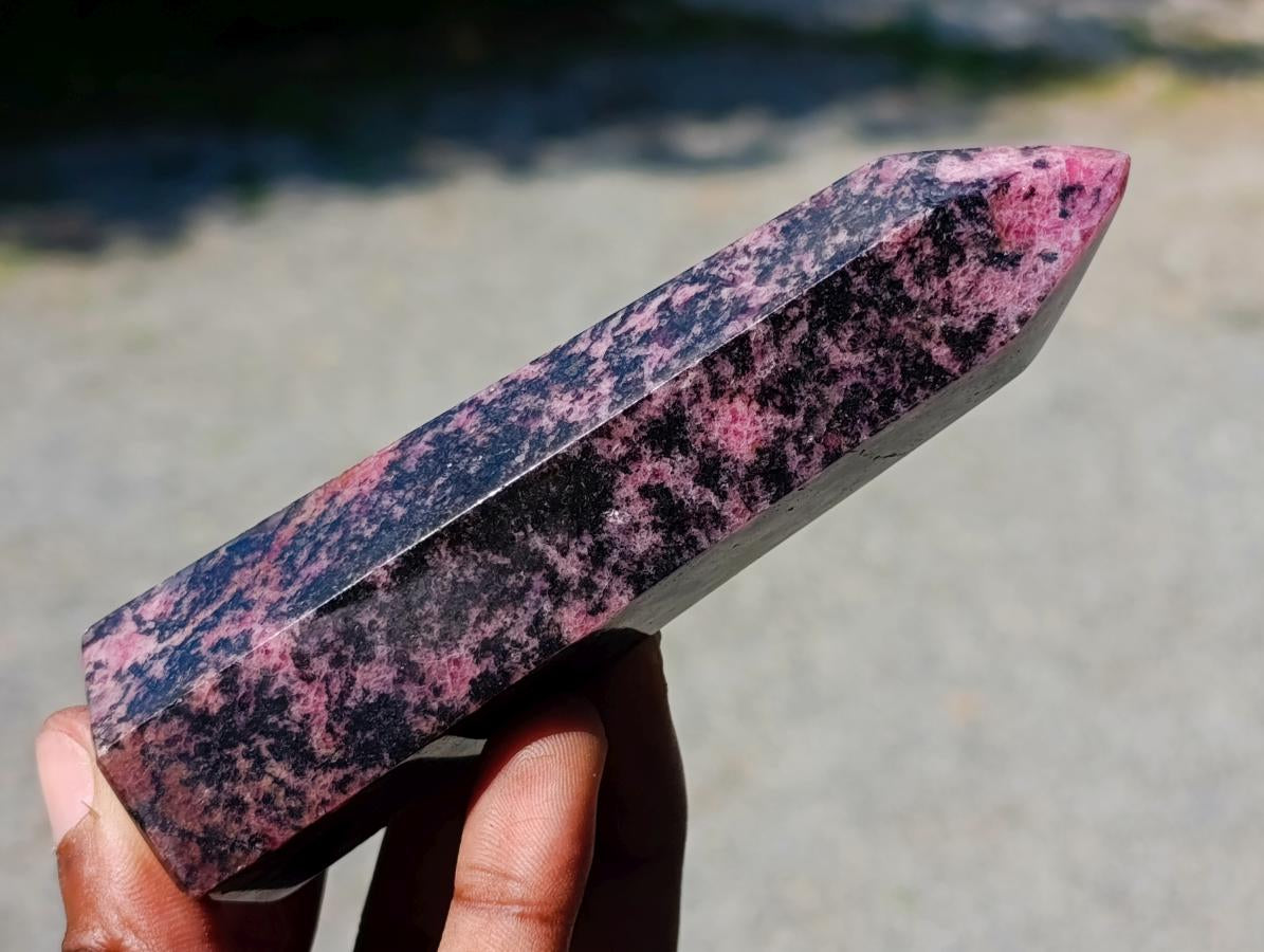 Polished Rhodonite Gemstone Crystals x 6 From Ambindavato, Madagascar