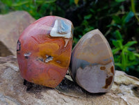 Polished Groovy Polychrome Jasper Standing Free Forms x 6 From NW Coast, Madagascar